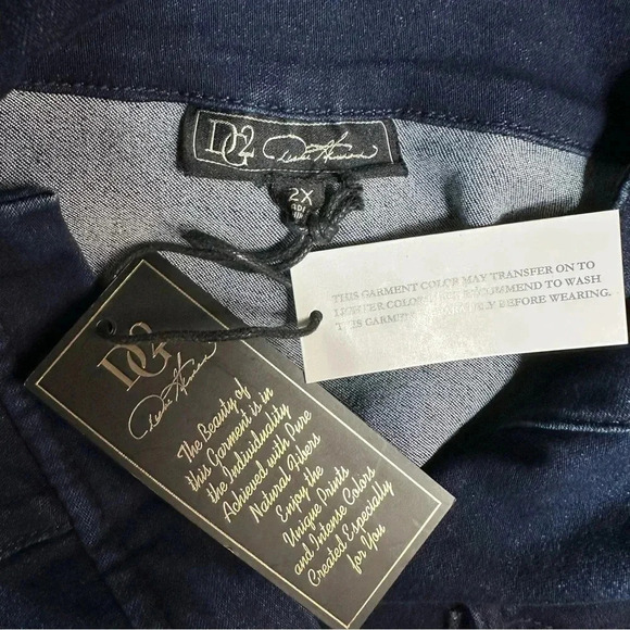 DG2 by Diane Gilman dark blue jean‎ utility jacket drawstring waist size 2X NEW - Picture 10 of 10